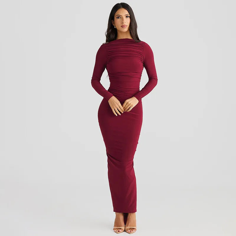 Fitted maxi dress with open back - Kiki