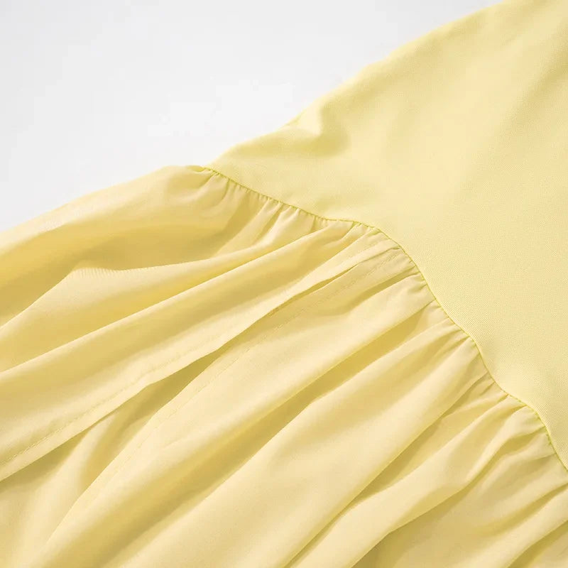 Maxi Strapless Chiffon Dress with Slit Detail - Pia