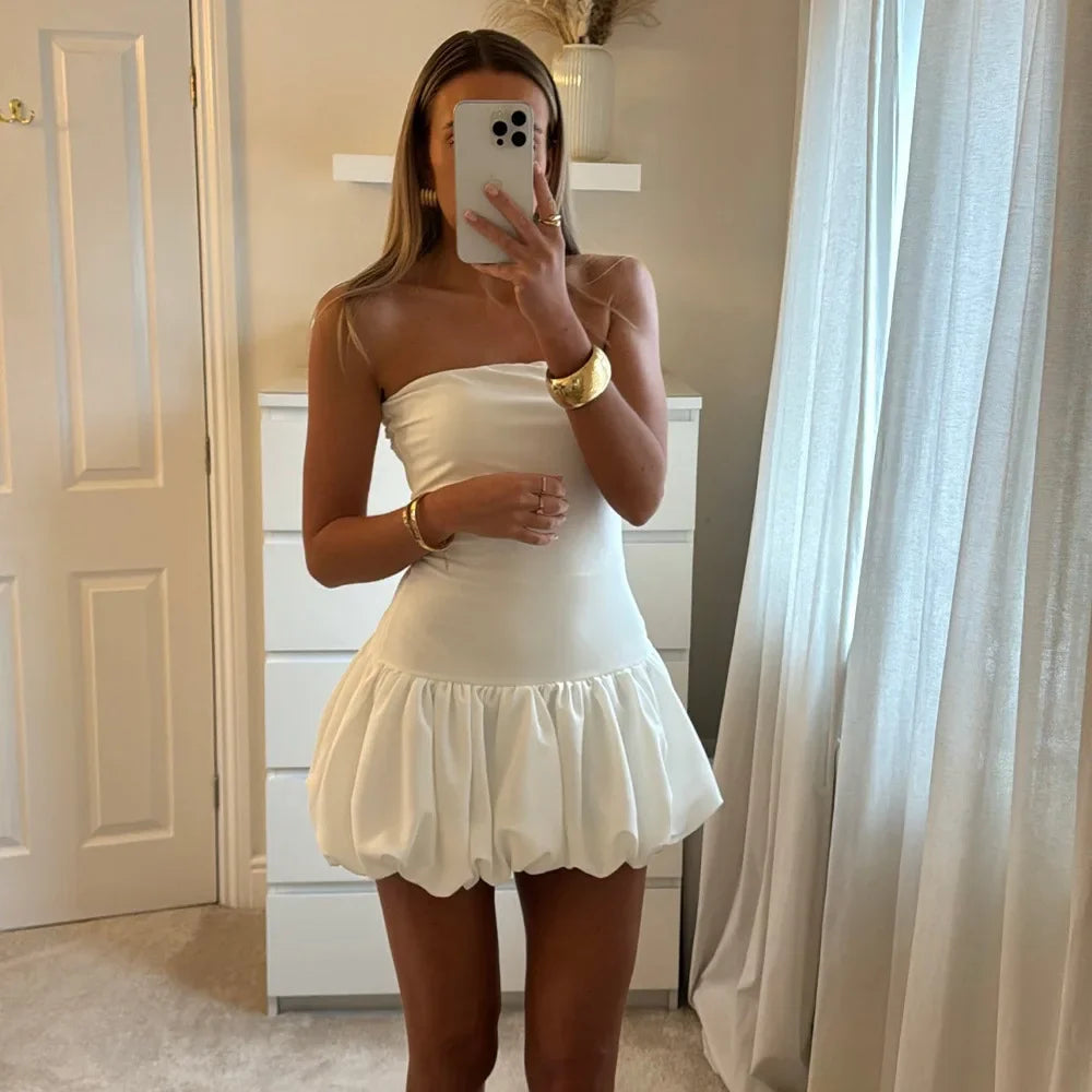 Strapless balloon-shaped mini dress - Baylor
