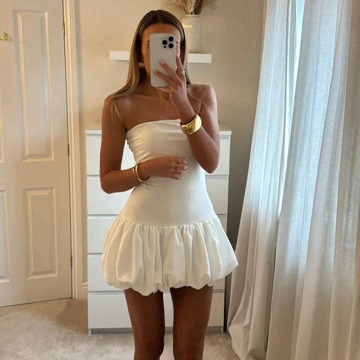 Strapless balloon-shaped mini dress - Baylor