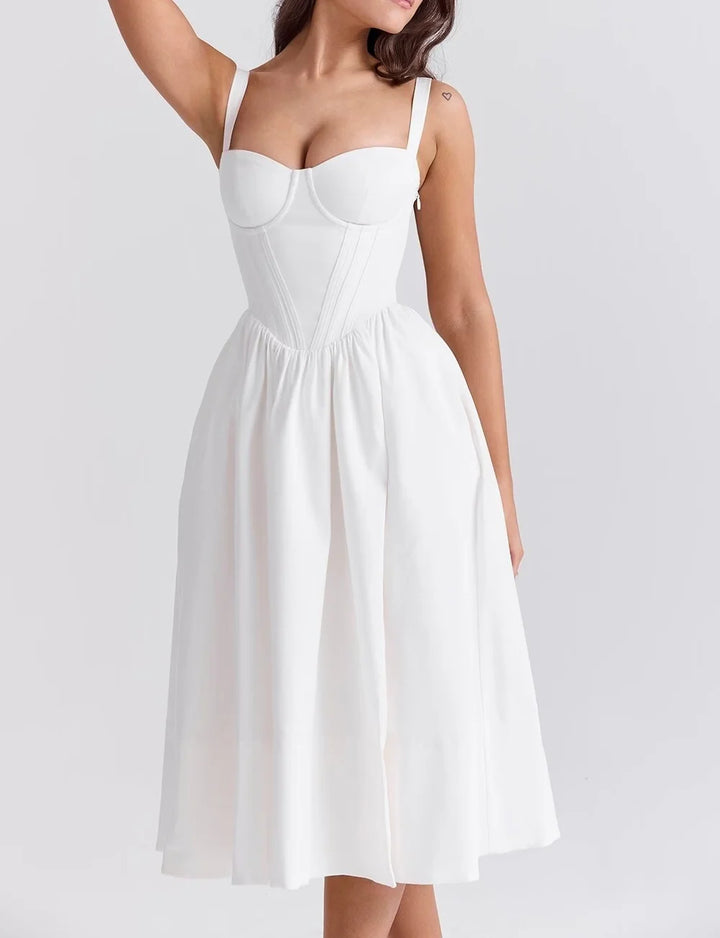 A-Line Midi Dress with Slit Detail - Paloma