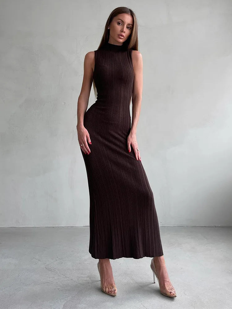 Maxi Dress with Low Turtleneck - Andriana