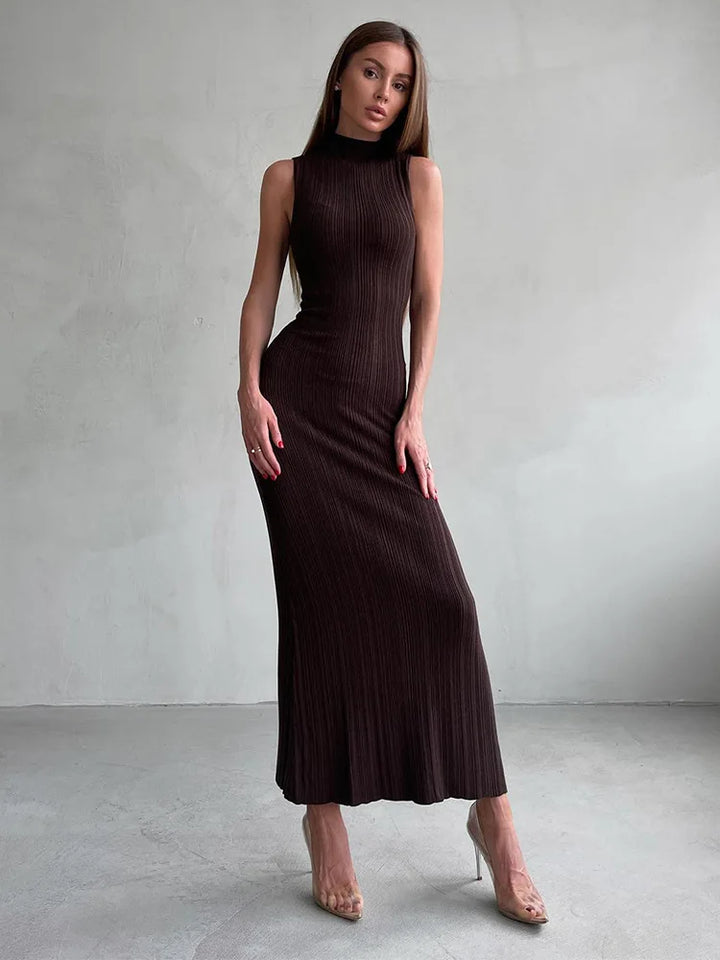 Maxi Dress with Low Turtleneck - Andriana