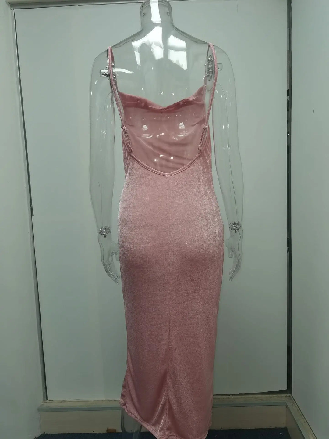 Summer midi knitted dress with slit decoration - Smile