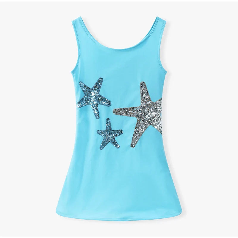 Mini Dress with Sequin Starfish Detail - Daisy