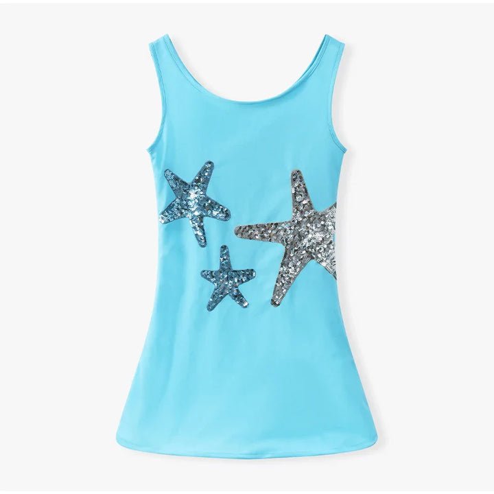 Mini Dress with Sequin Starfish Detail - Daisy