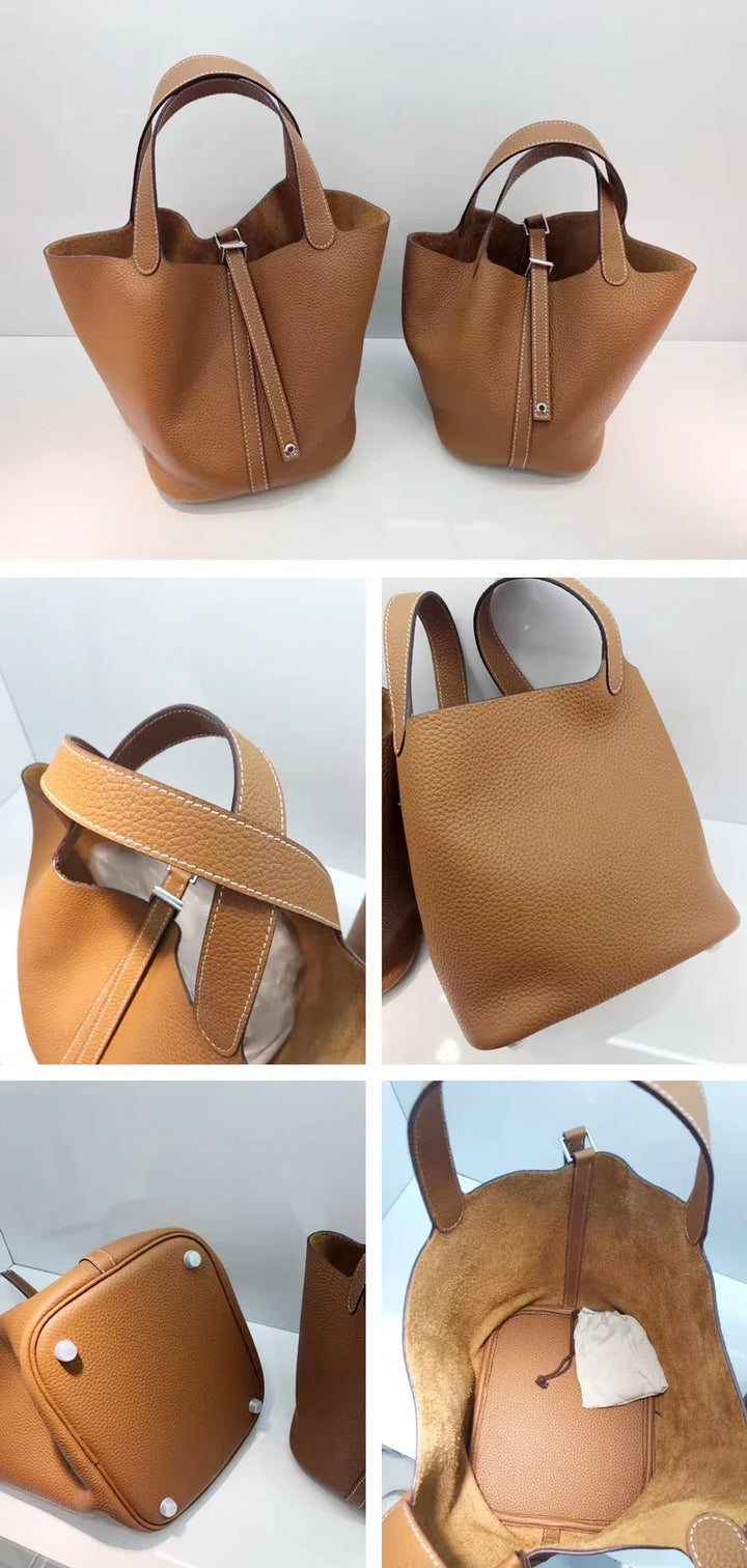 Leather bag with classic design