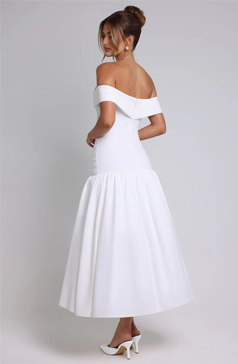 Maxi off-shoulder dress - Tehila