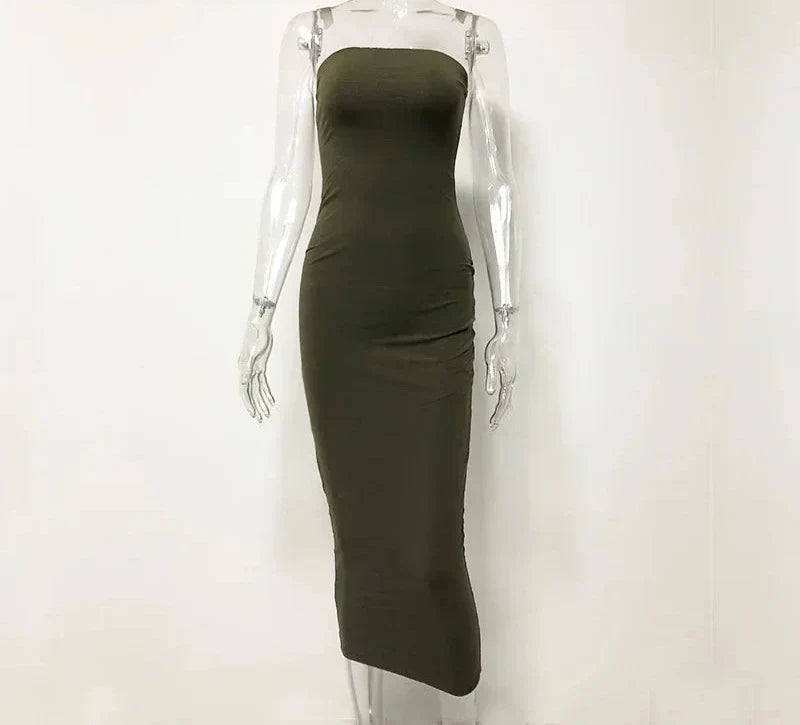Fitted Strapless Midi Dress in Shaping Fabric - Or Li