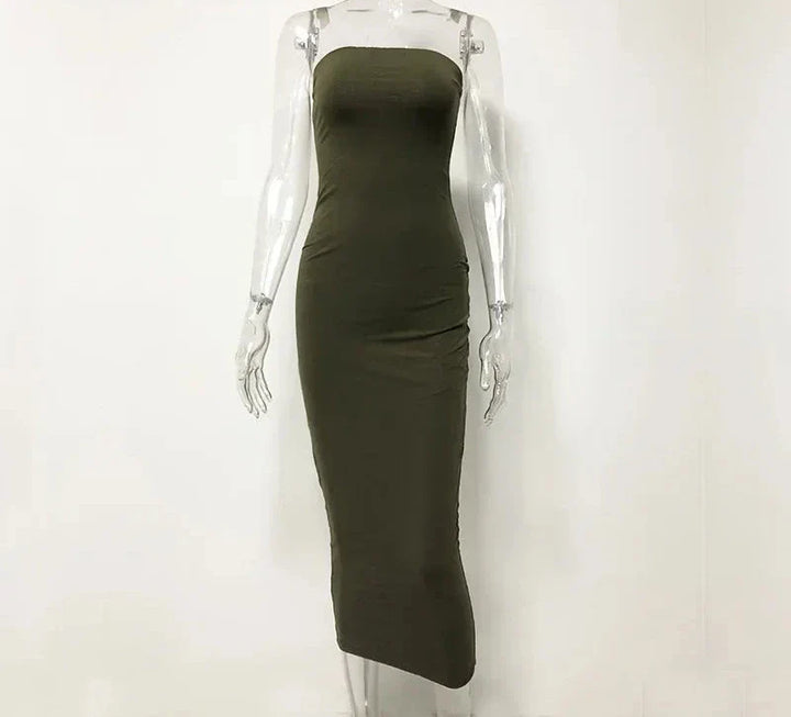 Fitted Strapless Midi Dress in Shaping Fabric - Or Li