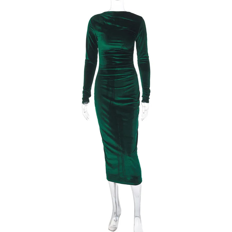 Velvet midi dress - Lorenza