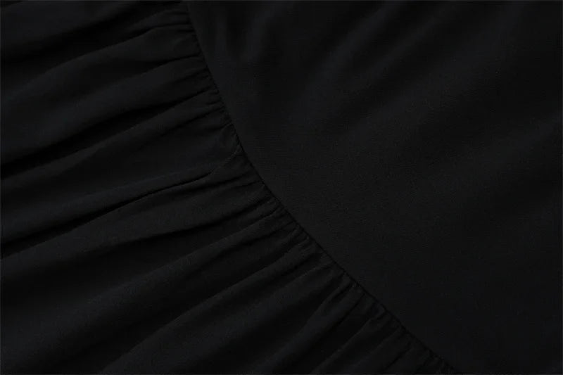 Elegant maxi pleated dress with one shoulder exposed - Maylin