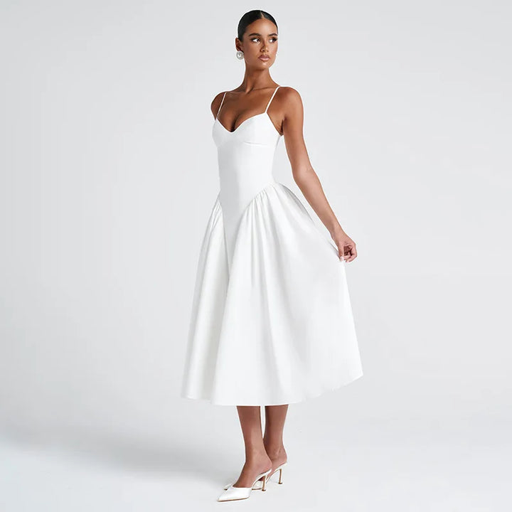Midi Dress with Classic A-Line Design - Marta