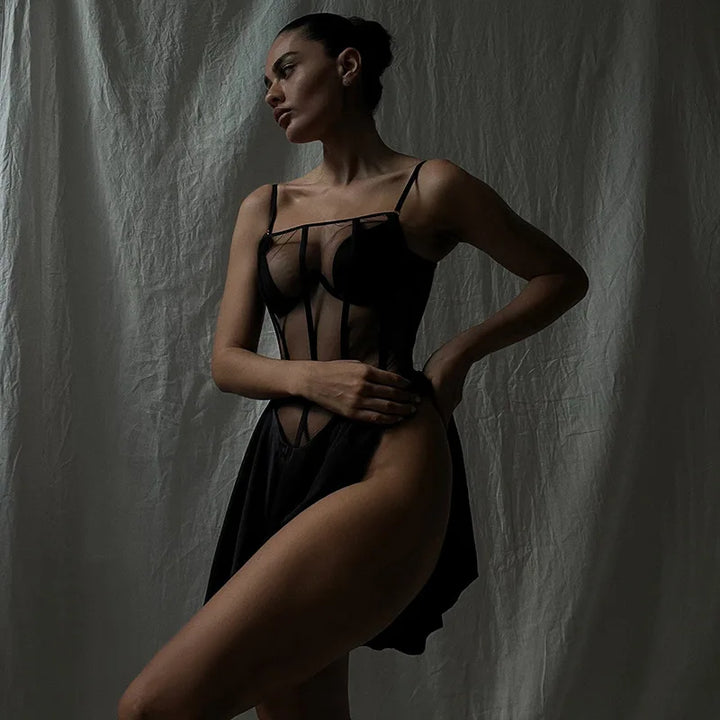 Semi-Sheer Mini Dress - Shani