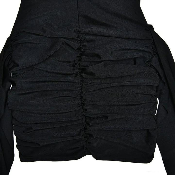 Mini Dress with Ruching and Ruffle Details - ANNA