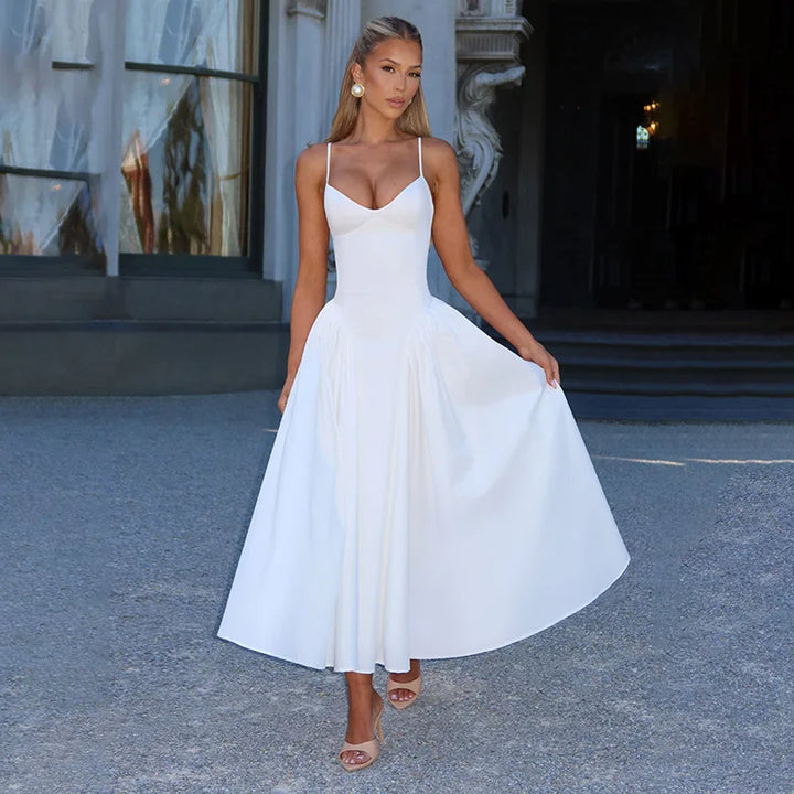 Midi Dress with Classic A-Line Design - Marta