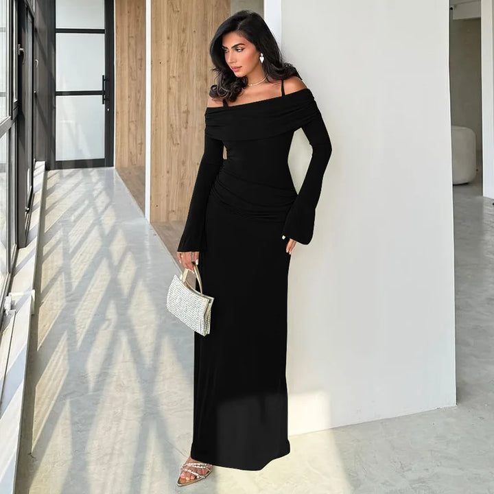 Maxi dress with off-shoulder and strap design - Gala