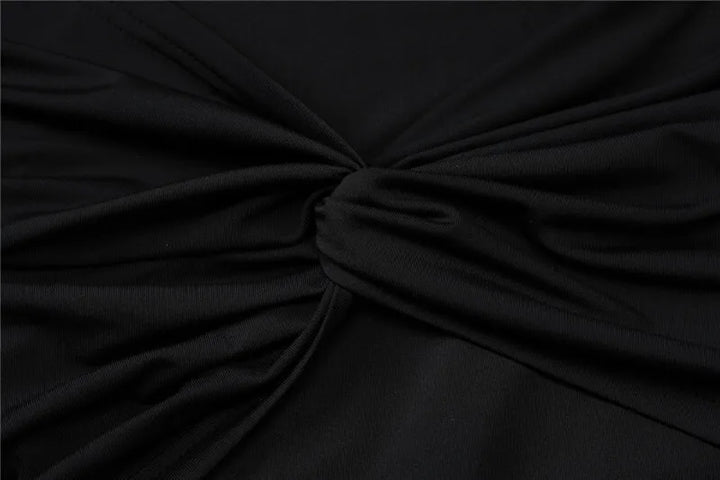 Turtleneck open-back maxi dress with ruching decoration - Ilayil