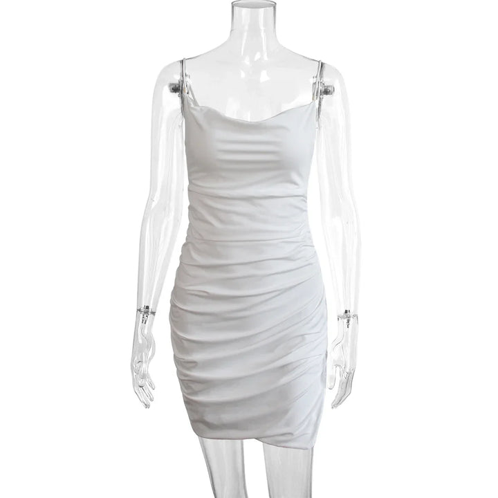 Fitted mini dress with small slit detail - ANGEL