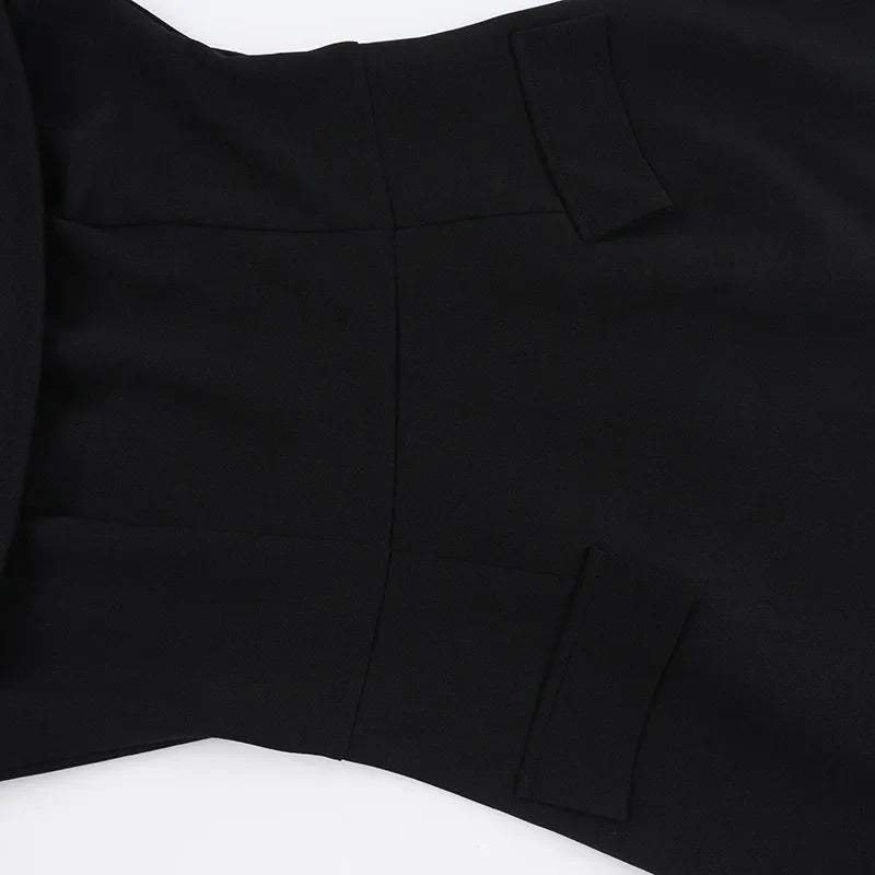 A-line off-shoulder mini dress with faux pocket design - Macy