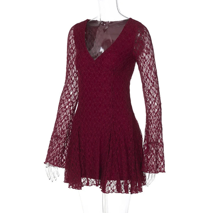 Ruffled Lace Mini Dress - Galina