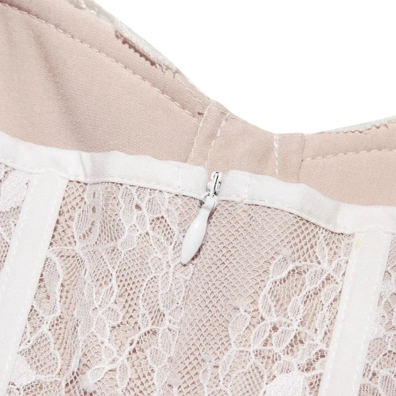 Mini Lace A-Line Dress with Corset Design - Milan