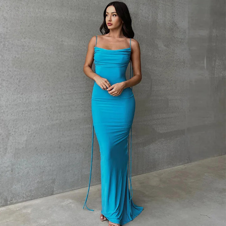 Maxi Dress with Open Back - Oriane