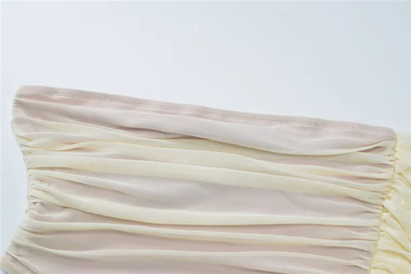Asymmetric Chiffon Maxi Dress with Slit - Shi Lin