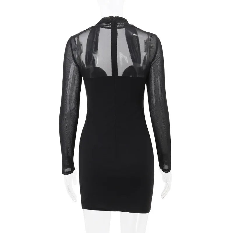 Fitted mini dress with chiffon sleeves - Laila