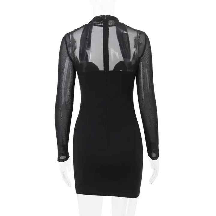 Fitted mini dress with chiffon sleeves - Laila