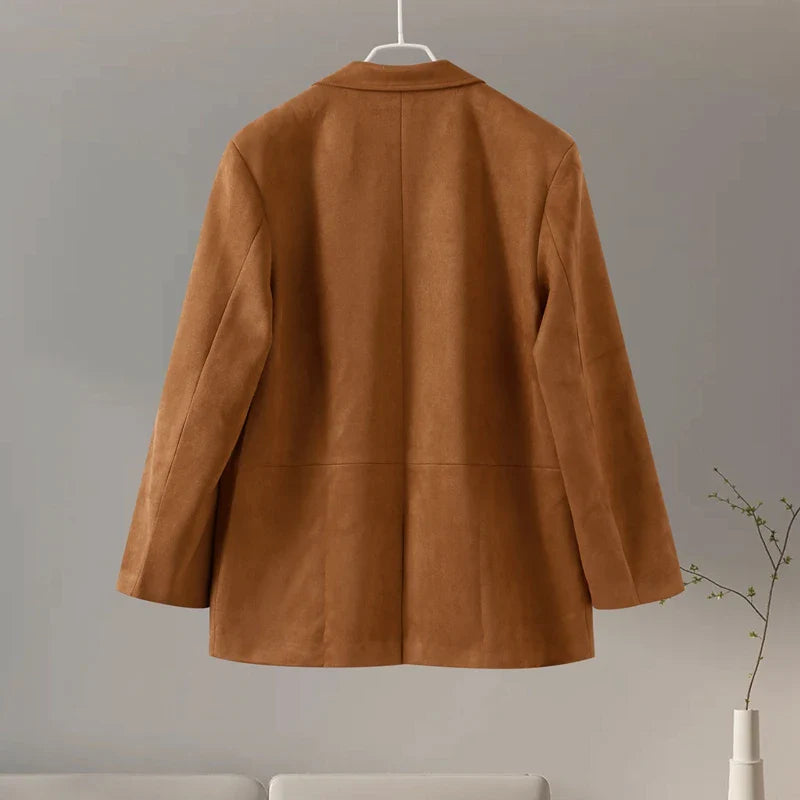 Suede Jacket with Button Details - Jale