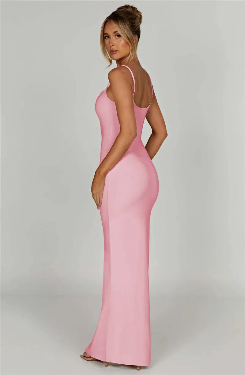 Fitted maxi dress with shaping fabric - Jordi
