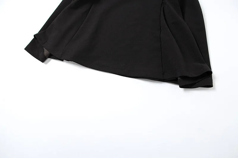 Fitted A-line Mini Dress with V-Neck Collar - Marlowe