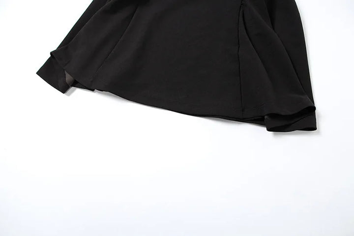 Fitted A-line Mini Dress with V-Neck Collar - Marlowe
