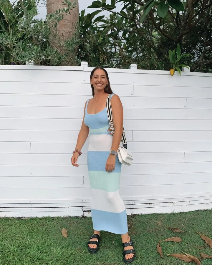 Striped Knitted Maxi Dress - Tali