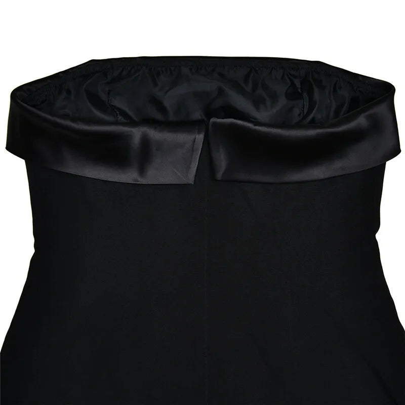 Strapless Mini Dress with Button and Faux Pocket Detail - Bonnie