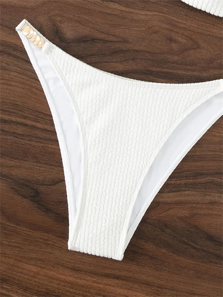 Bikini with gold buckle decoration - Maureen