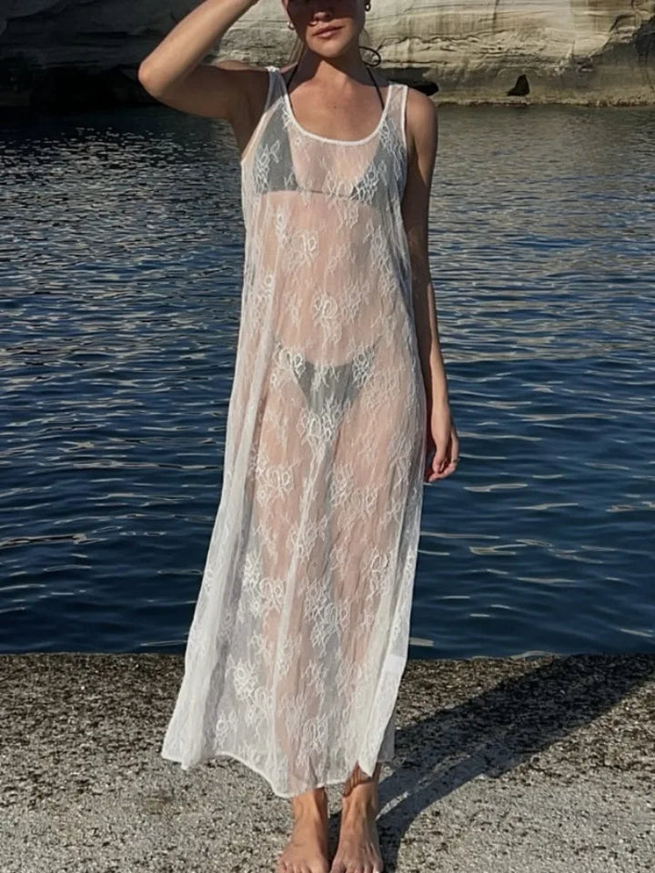 Transparent Lace Maxi Beach Dress - Sasha