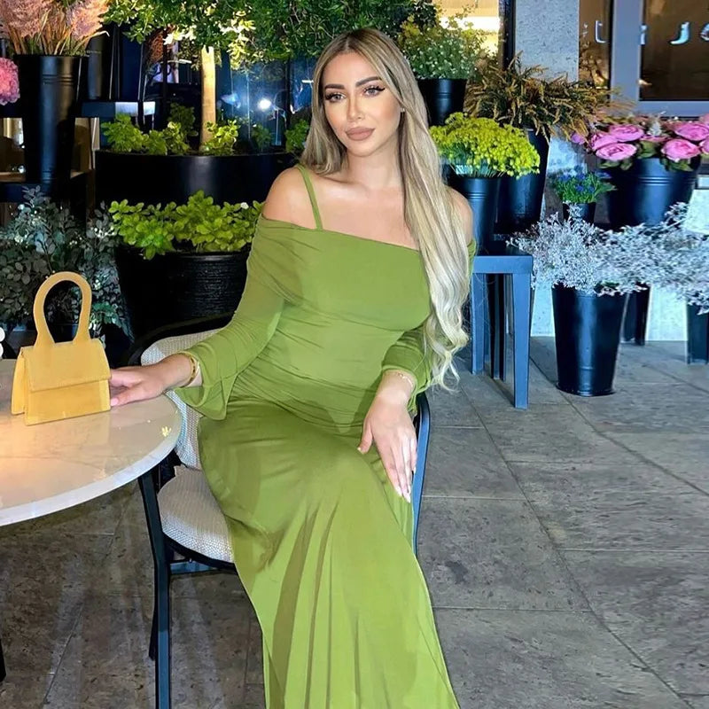 Maxi dress with off-shoulder and strap design - Gala