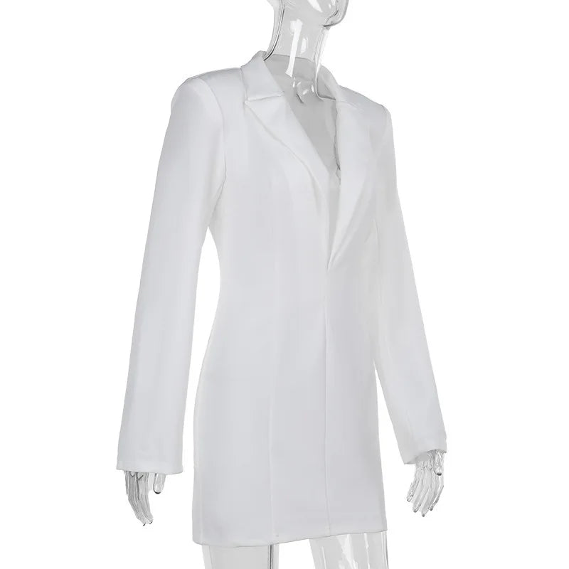 Tailored mini dress with deep V neckline - Hailey