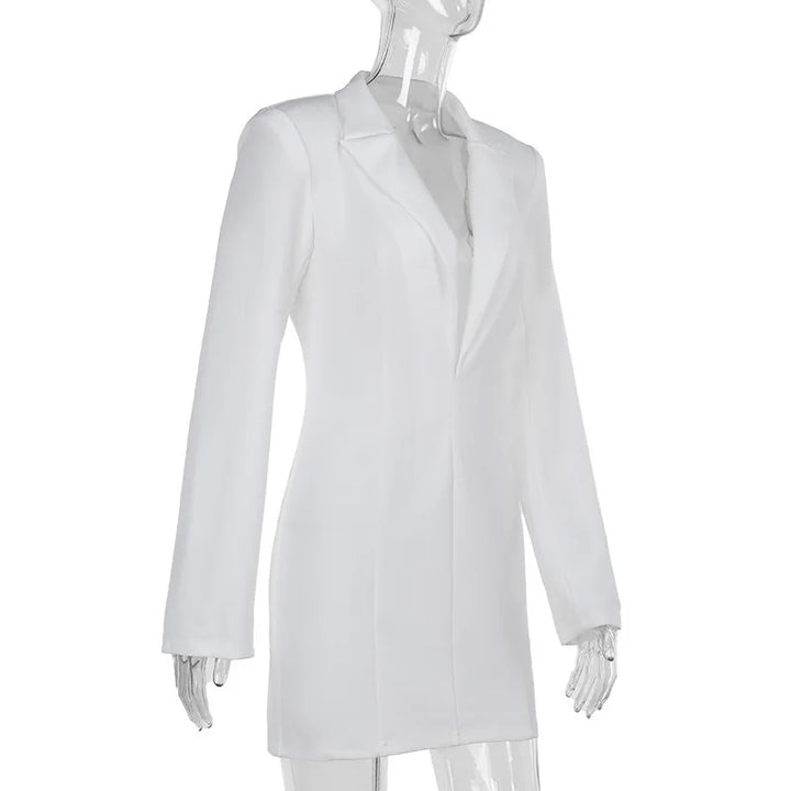 Tailored mini dress with deep V neckline - Hailey