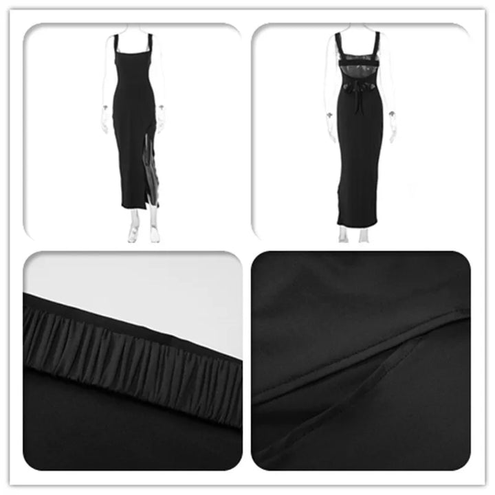 Maxi dress with back tie and slit decoration - Penelope