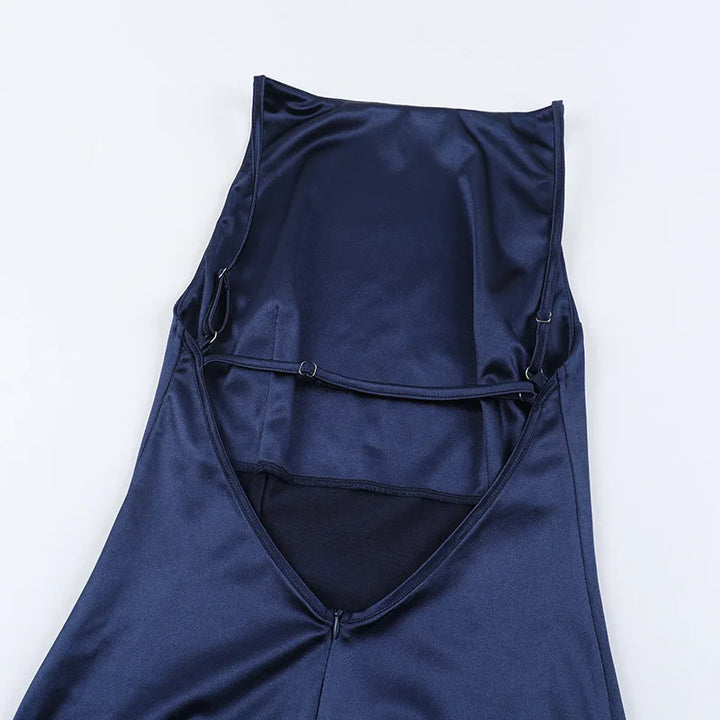 Maxi satin dress with open back - Rain