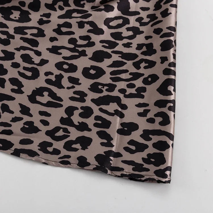 Leopard print satin maxi skirt - TAY