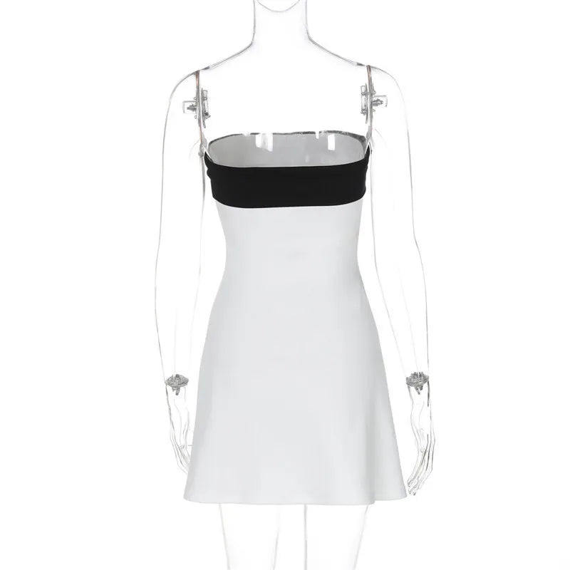 Monochrome Strapless Mini Dress - Kai
