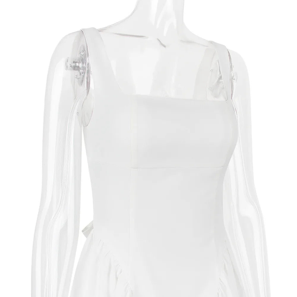 A-Line Mini Dress with Back Bow Tie - Linda