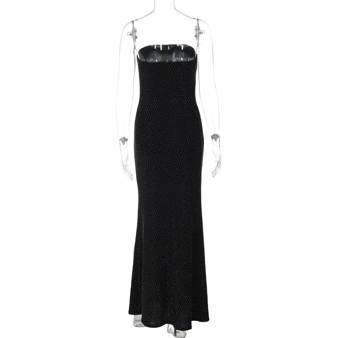 Maxi strapless sequin dress with sparkling rhinestone detail - HOLLY