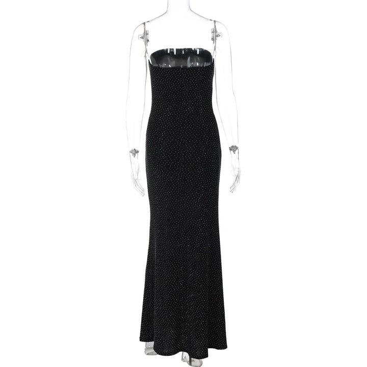 Maxi strapless sequin dress with sparkling rhinestone detail - HOLLY