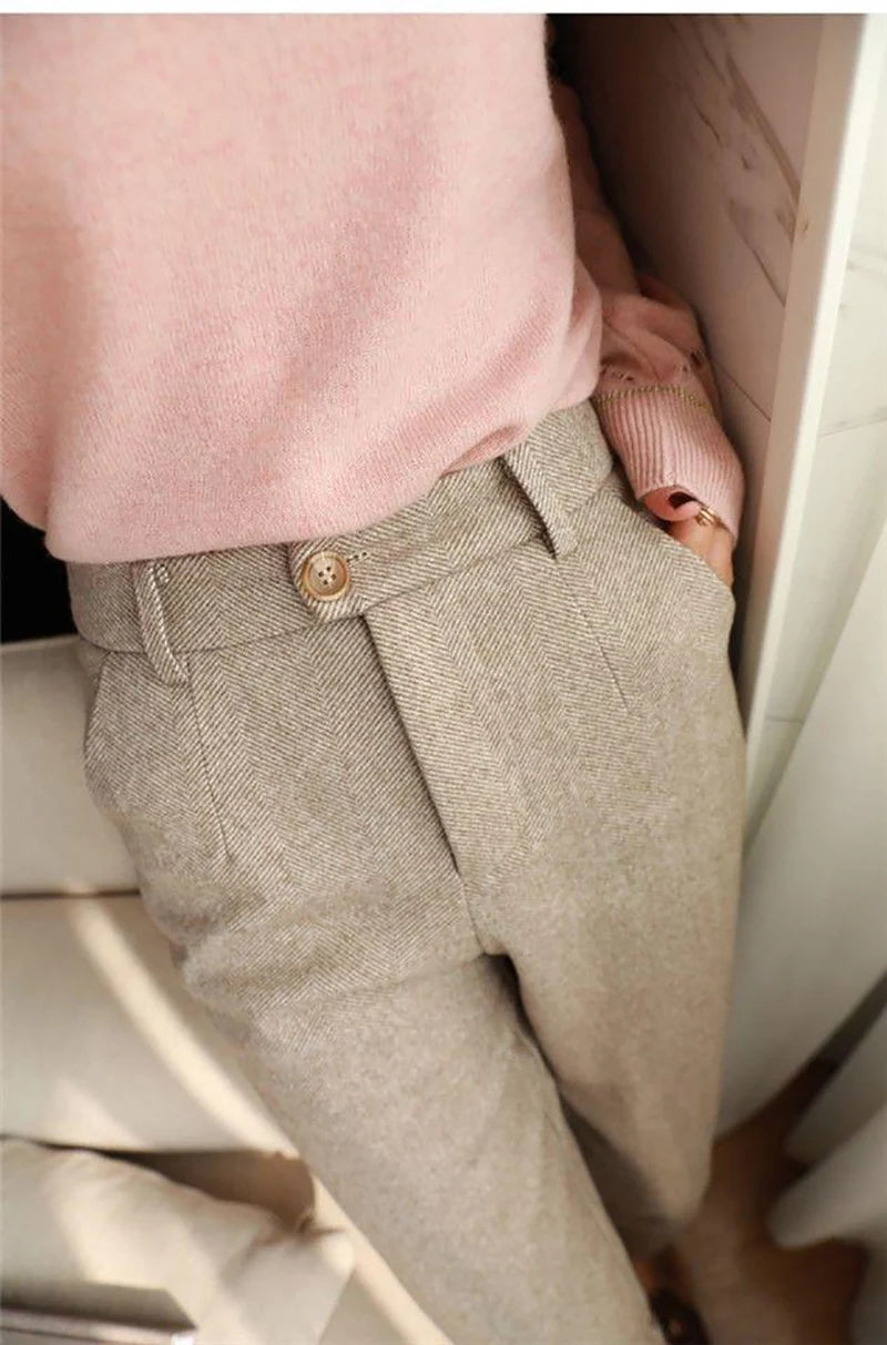 Wool pencil pants