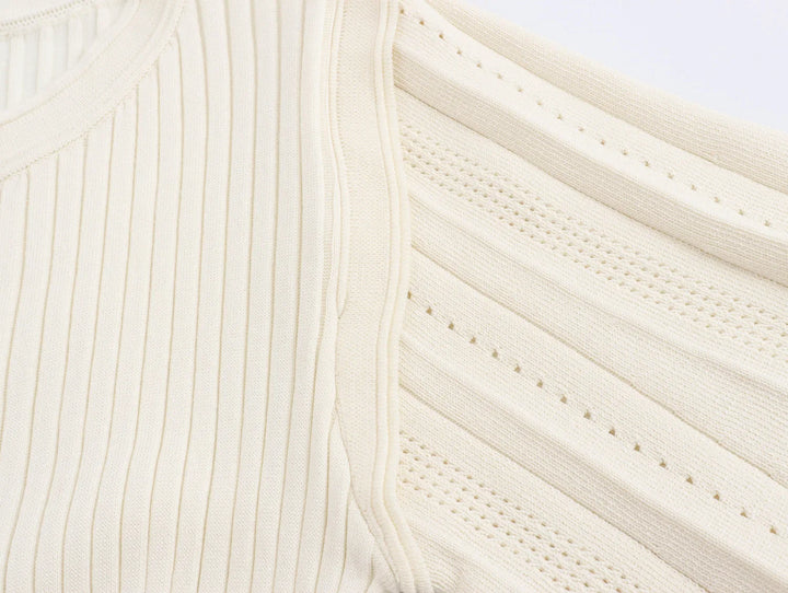 Midi Knitted Dress with French Vintage Design - Mimi